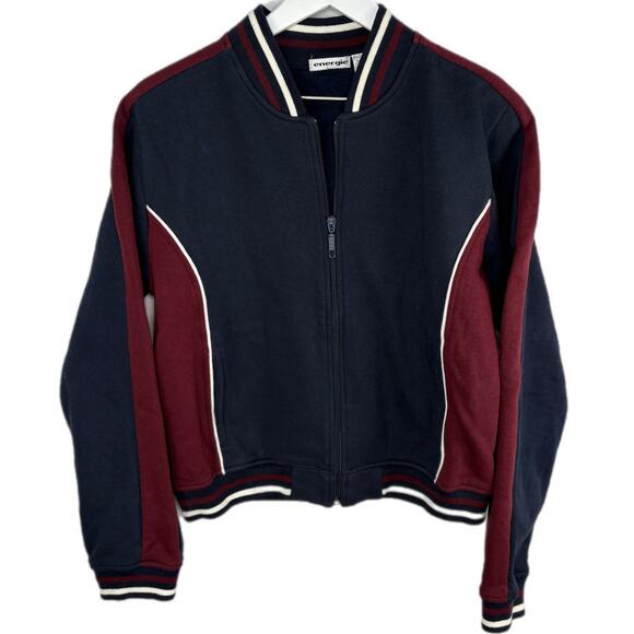 Y2K energie  Color Block Zip Up Sweatshirt - Women's Size L - Picture 1 of 5